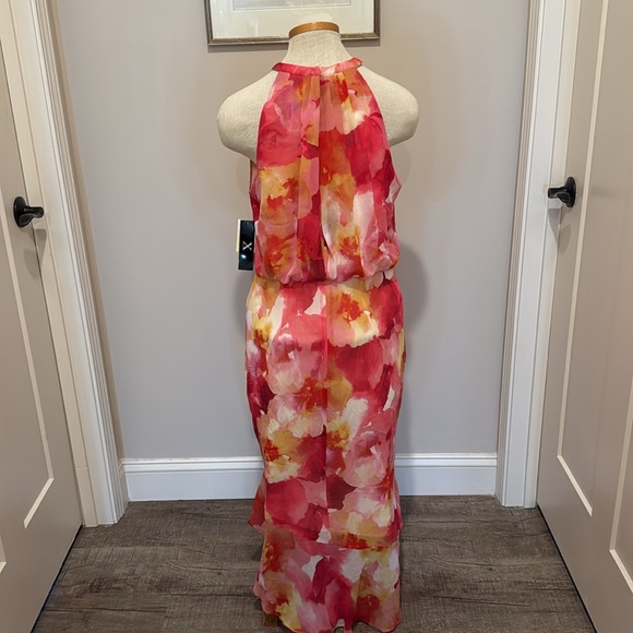 NWT!! XSCAPE - Women's Floral-Print Halter High-Low Dress - Picture 9 of 12